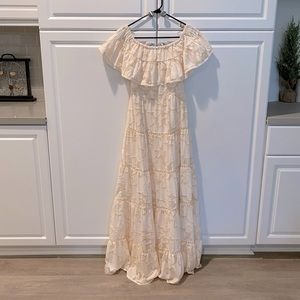 Cream off the shoulder maxi dress - XS